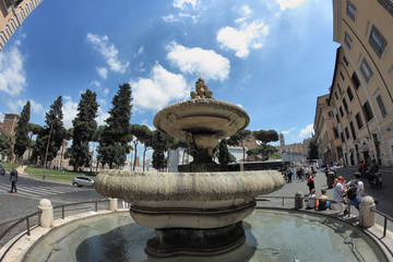Fototapeta na wymiar Ara Coeli Fountain in Rome, Italy