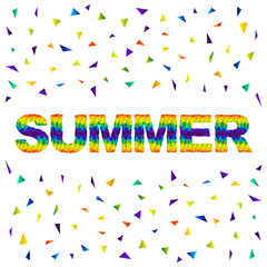 text summer - letters in triangular design in spectrum colors
