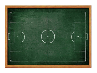 Fototapeta na wymiar Blackboard for soccer team formation drawing. Football field or