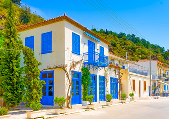 Fototapeta na wymiar Beautiful traditional old house in Poros island in Greece