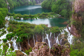 Waterfalls in Plitvice National Park, Croatia