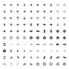 100 arrow sign icon set.