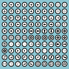 100 arrow sign icon set.