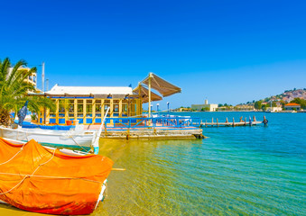Traditional restaurant in Poros island in Greece