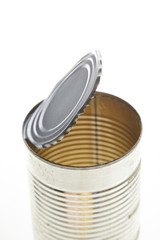 Empty tin can opening