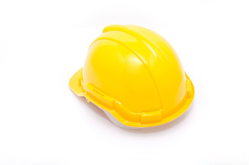 Yellow safety helmet isolate on white background