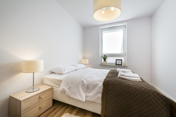 Fototapeta na wymiar Modern scandinavian interior design bedroom