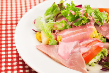 salad with beetroot dressing