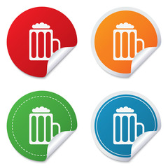 Glass of beer sign icon. Alcohol drink symbol.