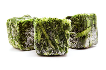 Frozen spinach cubes