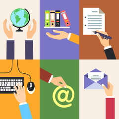 Business hands icons
