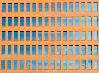 Orange brickwall with windows