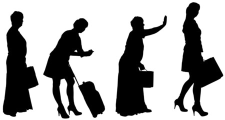 Obraz premium Vector silhouette of women.