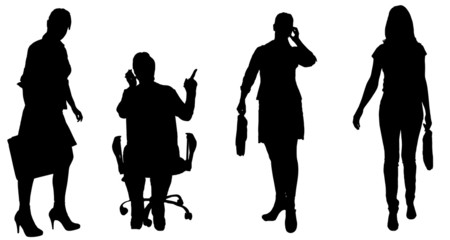 Vector silhouette of women.