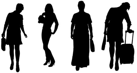 Vector silhouette of women.