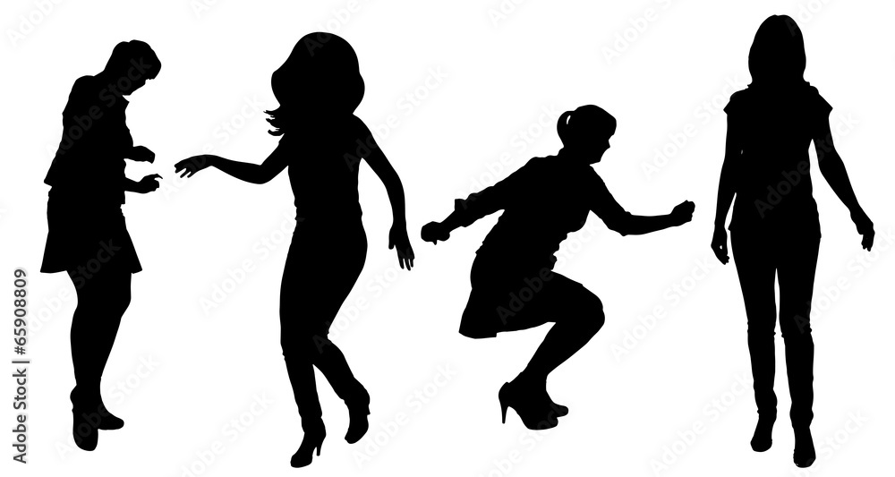 Poster vector silhouette of women.