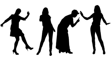 Vector silhouette of women.