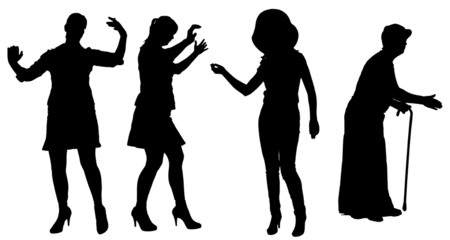 Vector silhouette of women.