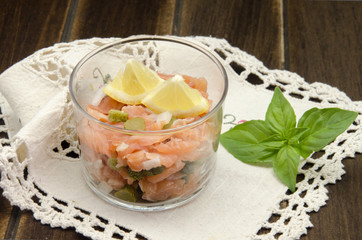 Tartar de salmon ahumado