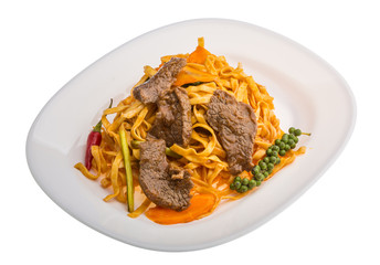 Fried noodles with beef