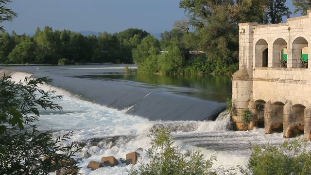 Lock on Isonzo River near Sagrado, Italy