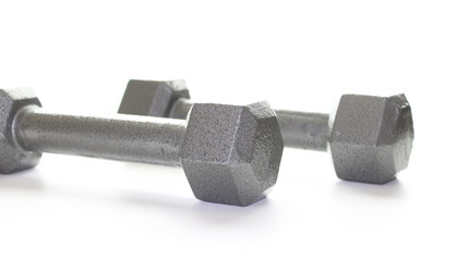 two dumbbells