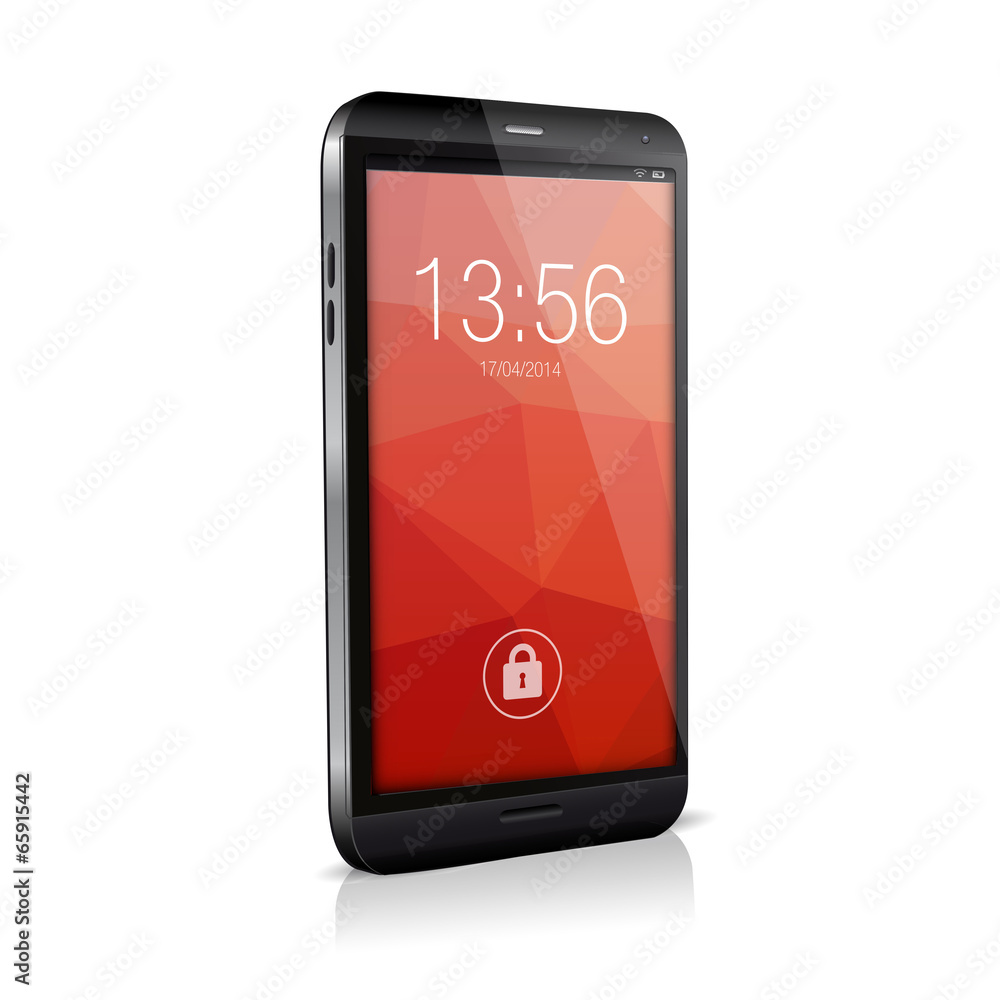 Poster mobile interface app design red