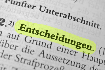 Entscheidungen - gelb markiert