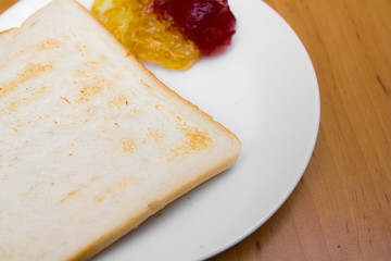 slice of rye bread and jam