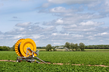 Modern irrigation system used in rural Suffolk, England