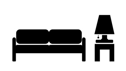 Lampe et un canapé