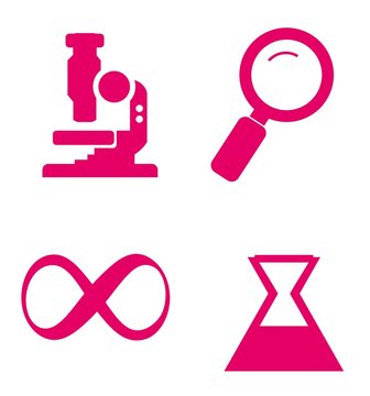 Symboles de la science en 4 icônes