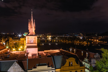 Fototapeta premium Prague the night cityscape