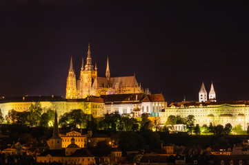 Prague the night cityscape