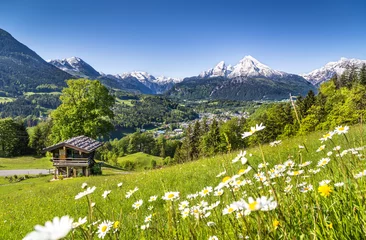 Fotobehang Alpen Toneellandschap in Beierse Alpen, Berchtesgaden, Duitsland