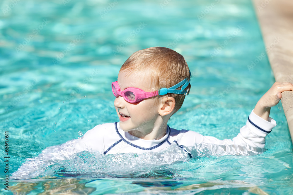 Canvas Prints boy at swimming pool