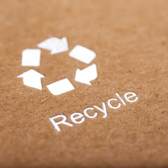recycle symbol on cardboard