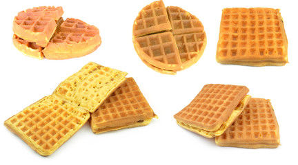 Sweet waffles isolated on white