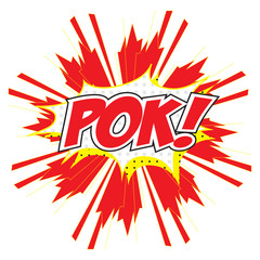 POW! wording comic speech bubble in pop art style