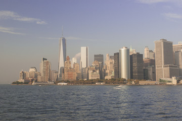 Fototapeta na wymiar Manhattan Skyline over Hudson River, New York City. Horizontal