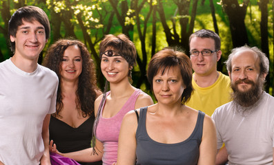 senior woman in yoga meditation class