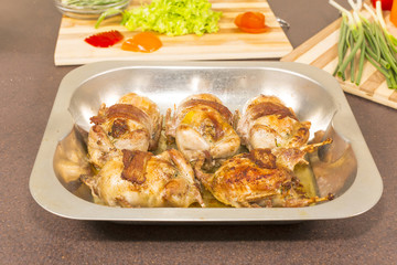 roasted stuffed quail