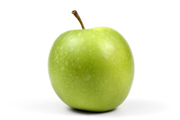 Яблоко сорта Granny Smith, вид сбоку