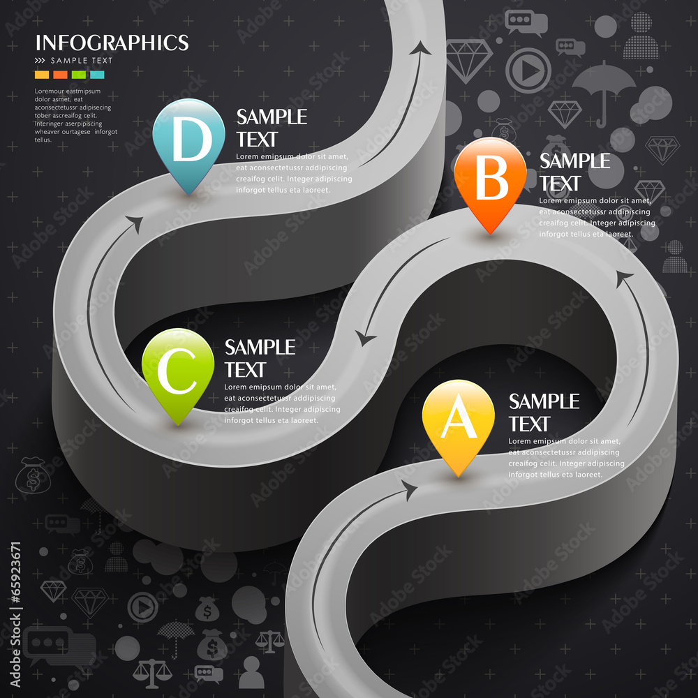 Canvas Prints vector abstract 3d technology grey road infographic elements