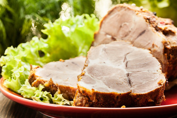 Slices of roasted shoulder