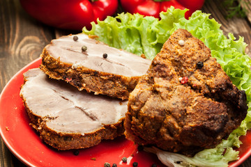 Slices of roasted shoulder