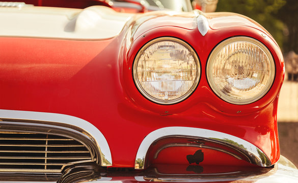 Fototapeta retro car headlights