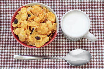 Healthy breakfast with cereal