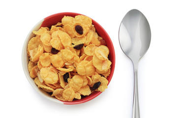 Bowl of cereal and spoon