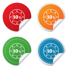 Obraz premium 10 percent discount sign icon. Sale symbol.